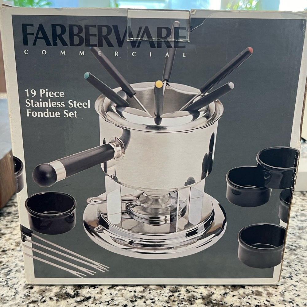 Farberware 19 piece stainless steel fondue set